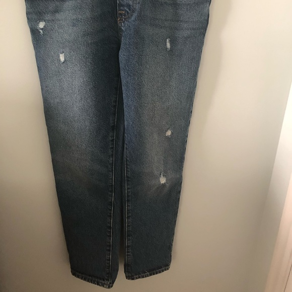 Levi's Medium Wash Distressed Overalls Size S - Picture 6 of 16